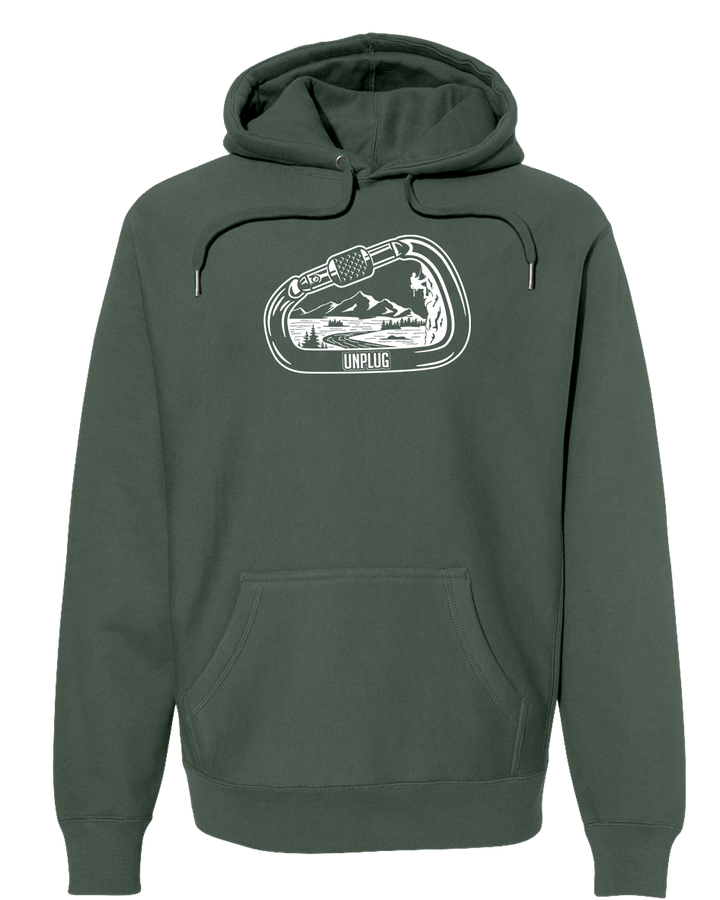 ROCK CLIMBING MOUNTAIN SCENE Super Heavyweight Hoodie