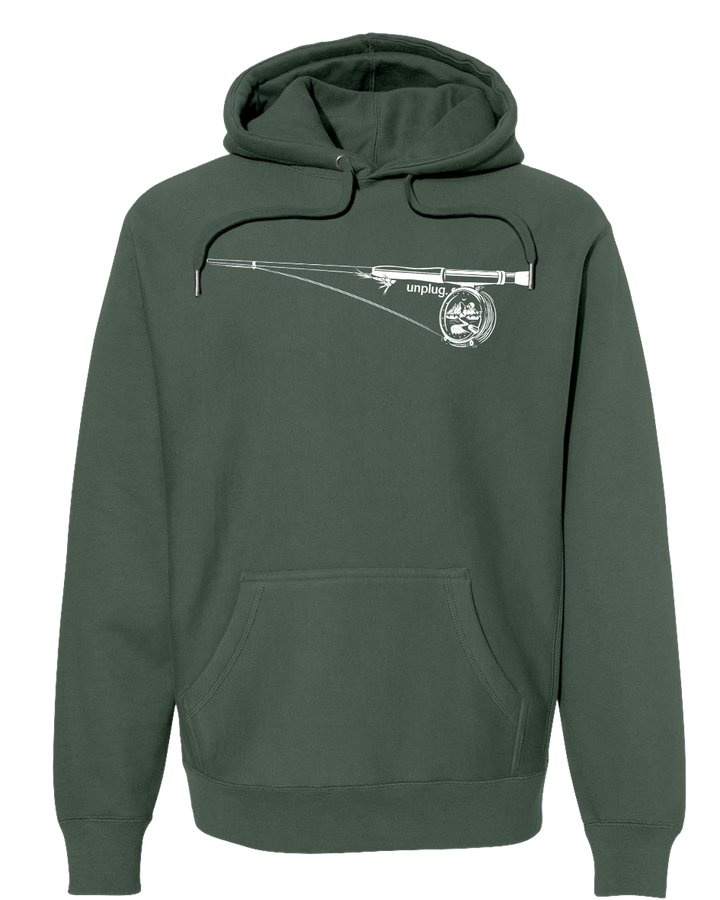 FLY FISHING MOUNTAIN SCENE Super Heavyweight Hoodie