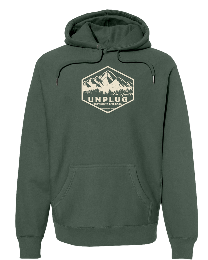 UNPLUG MOUNTAIN BADGE Super Heavyweight Hoodie
