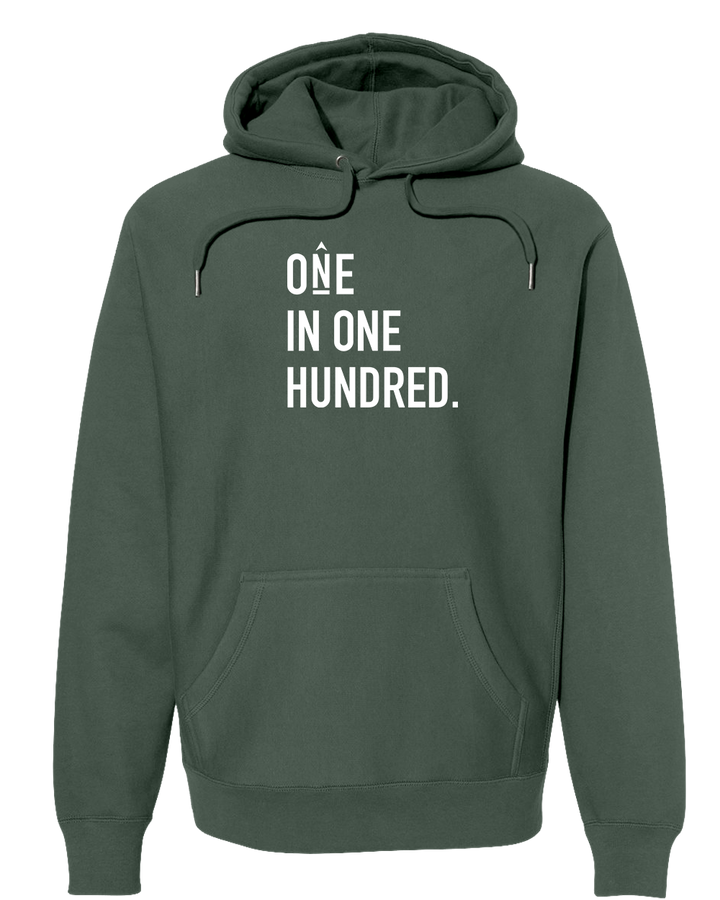 ONE IN ONE HUNDRED STACKED Super Heavyweight Hoodie