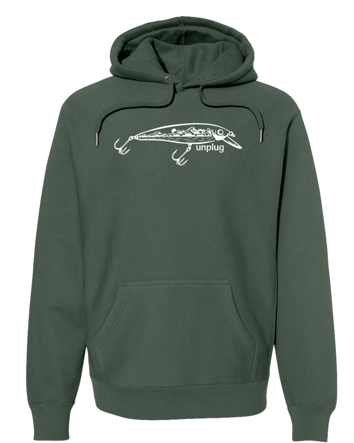 FISHING LURE MOUNTAIN SCENE Super Heavyweight Hoodie