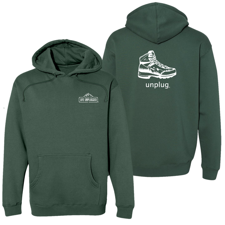 Hiking Boot Mountain Scene Heavyweight Hoodie