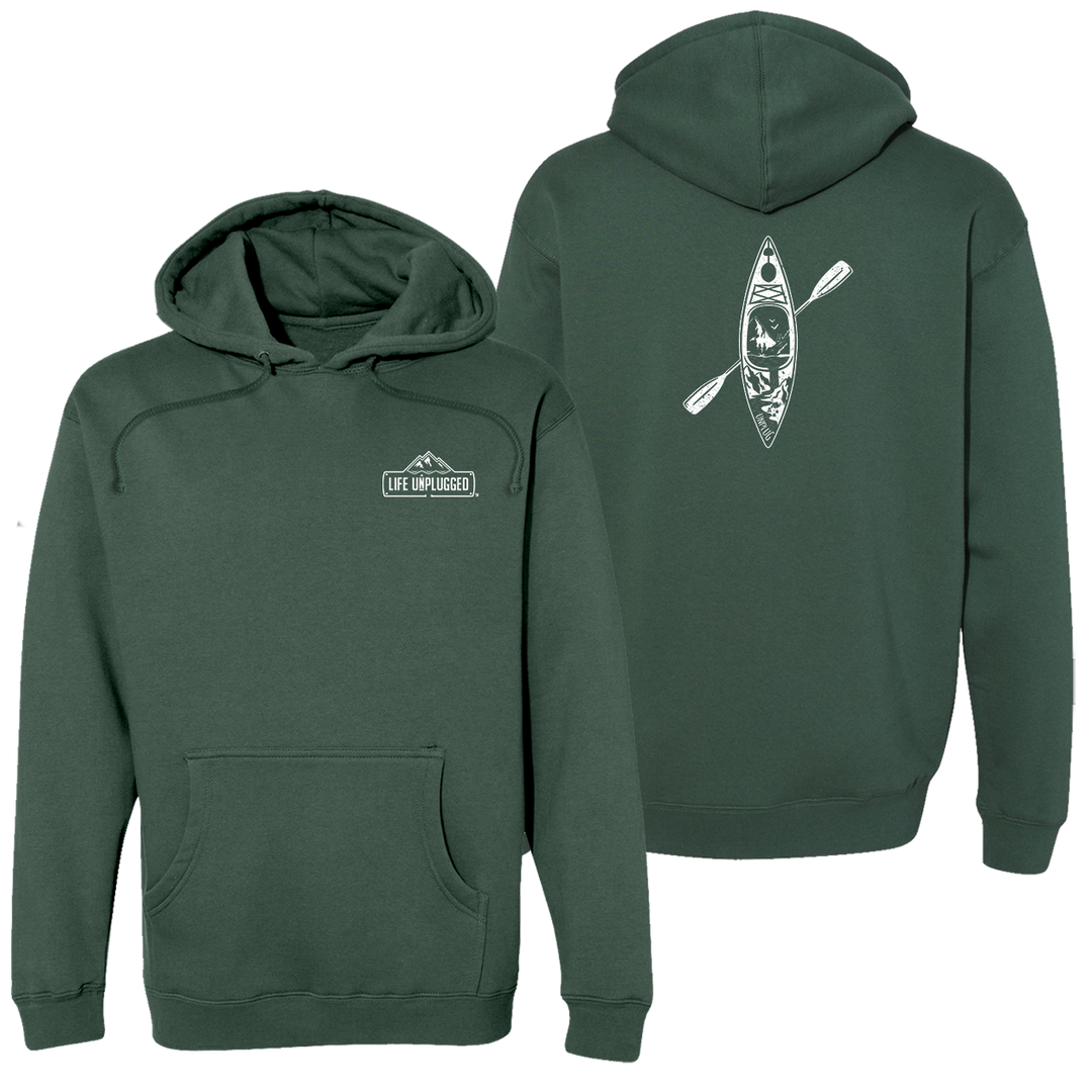 Kayak Mountain Scene Heavyweight Hoodie