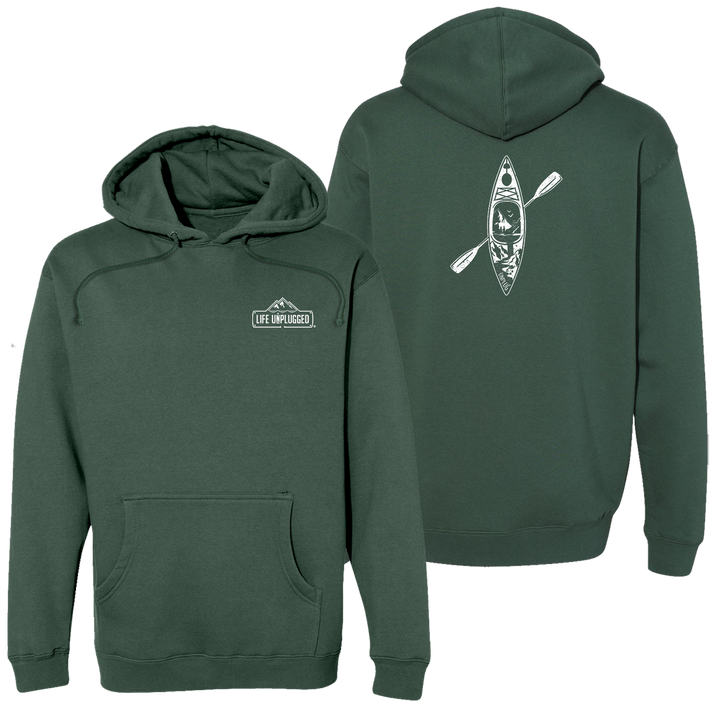 Kayak Mountain Scene Heavyweight Hoodie