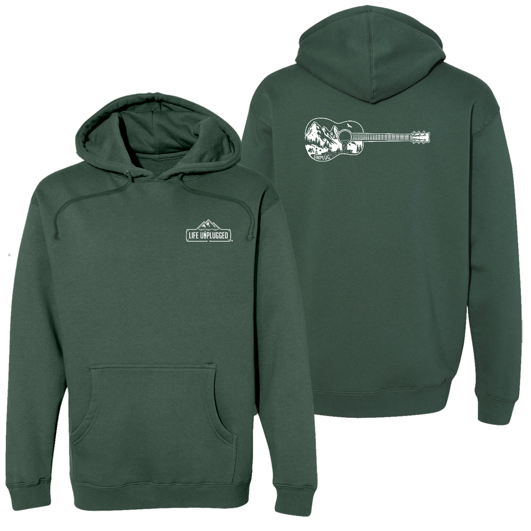 Guitar Mountain Scene Heavyweight Hoodie