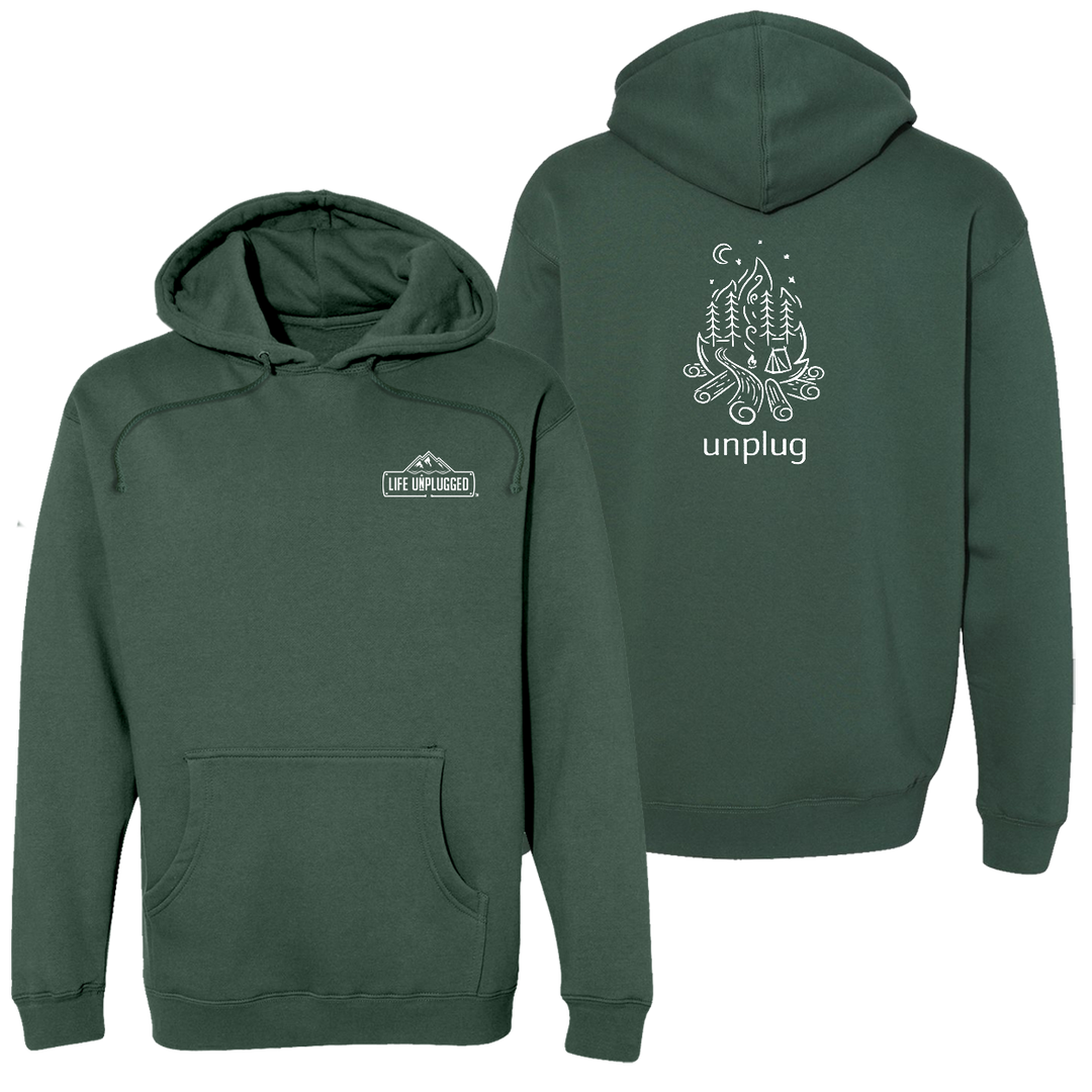 Campfire Camping Scene Heavyweight Hoodie