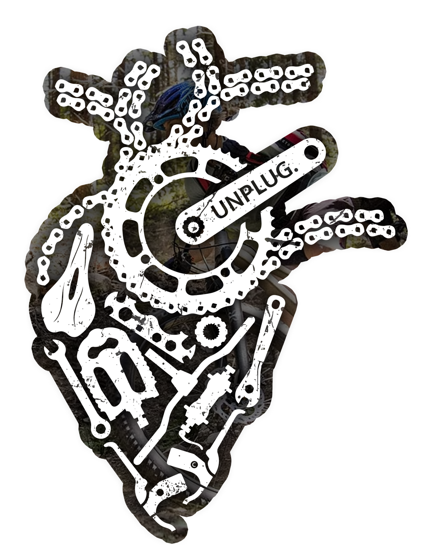 Life Unplugged Sticker Anatomical Heart (Bicycle Parts) Vinyl Sticker – Life Unplugged