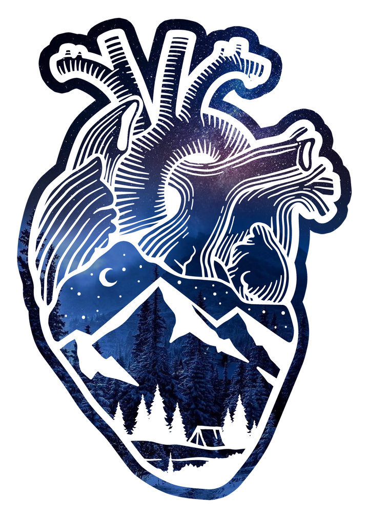 Anatomical Heart Blue Vinyl Sticker