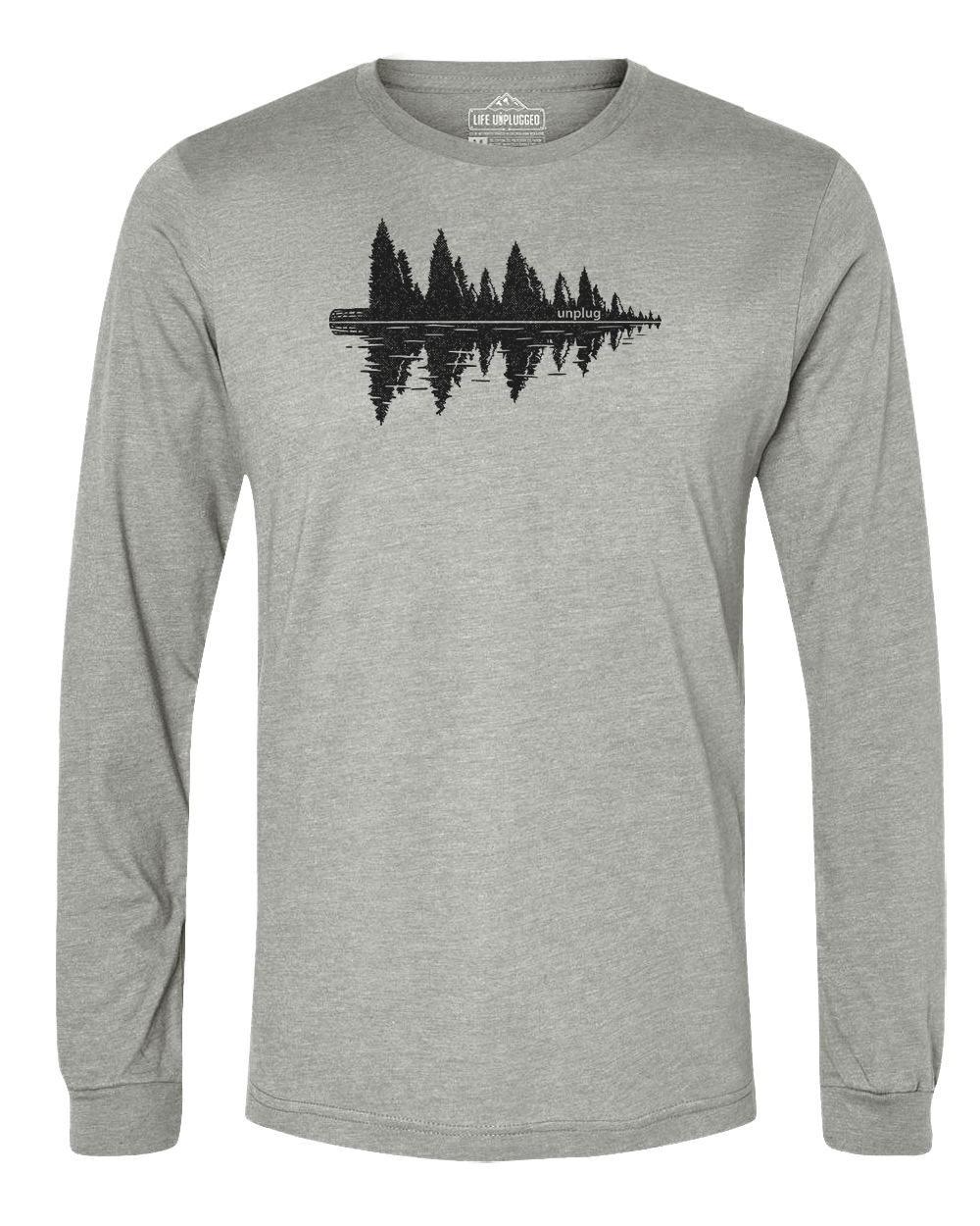 LAKESIDE TREE REFLECTION Long Sleeve T-Shirt XL - ATHLETIC GREY BLOWOUT