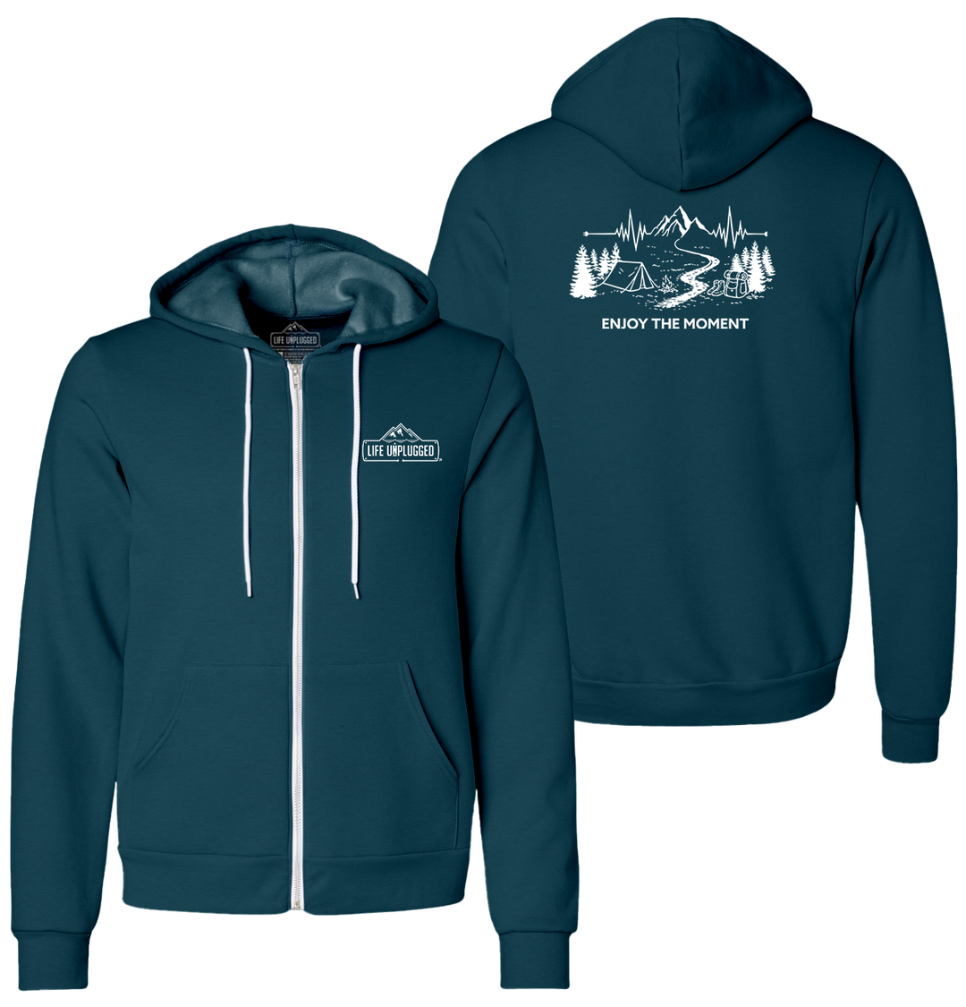 ENJOY THE MOMENT (MOUNTAIN SCENE) Supersoft Midweight Zip Up Hoodie