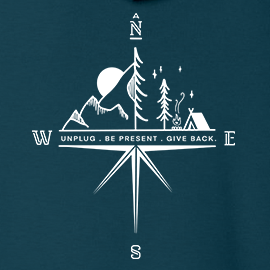 COMPASS MOUNTAIN SCENE Supersoft Midweight Zip Up Hoodie