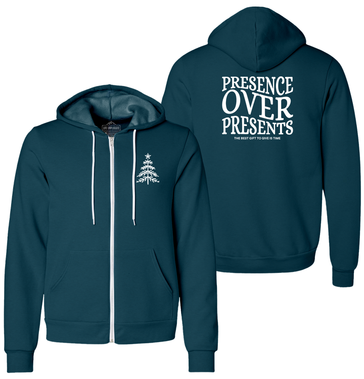 Presence Over Presents Supersoft Midweight Zip Up Hoodie