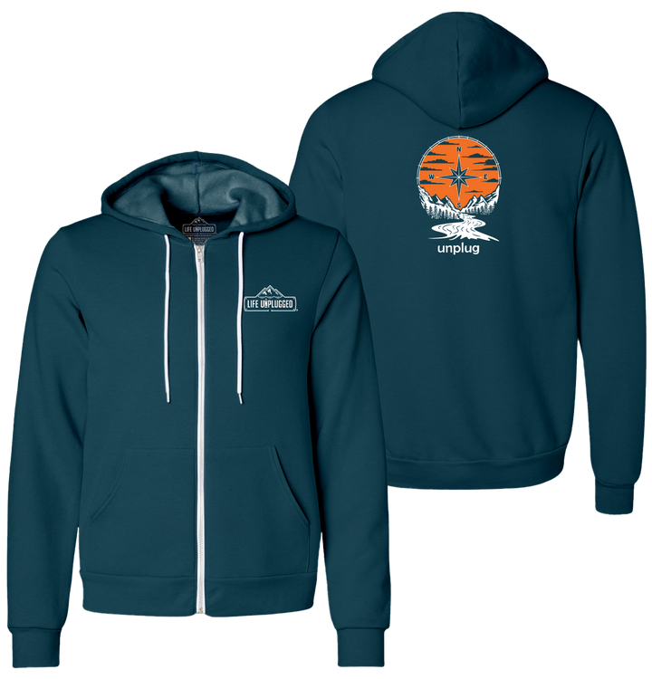 COMPASS SUNSET Supersoft Midweight Zip Up Hoodie