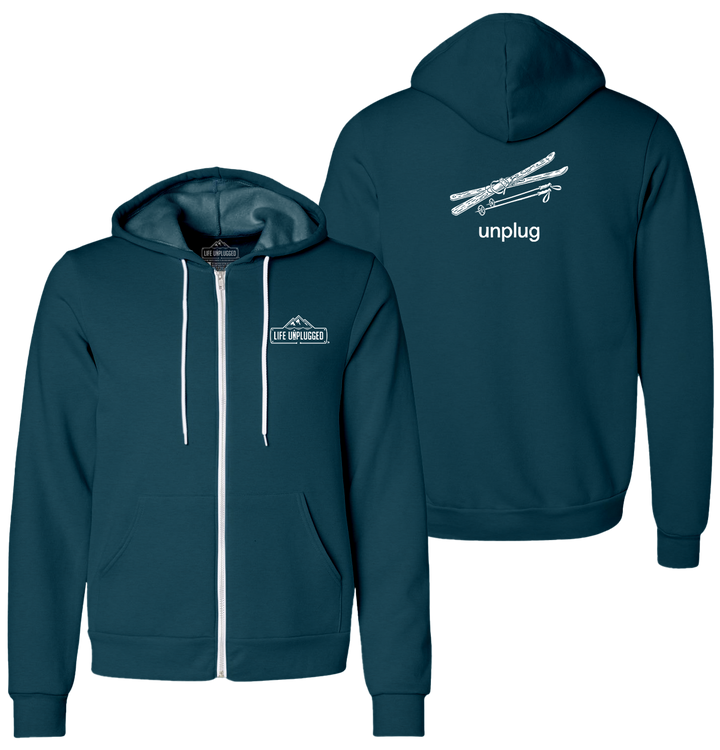 VINTAGE SKIS Supersoft Midweight Zip Up Hoodie