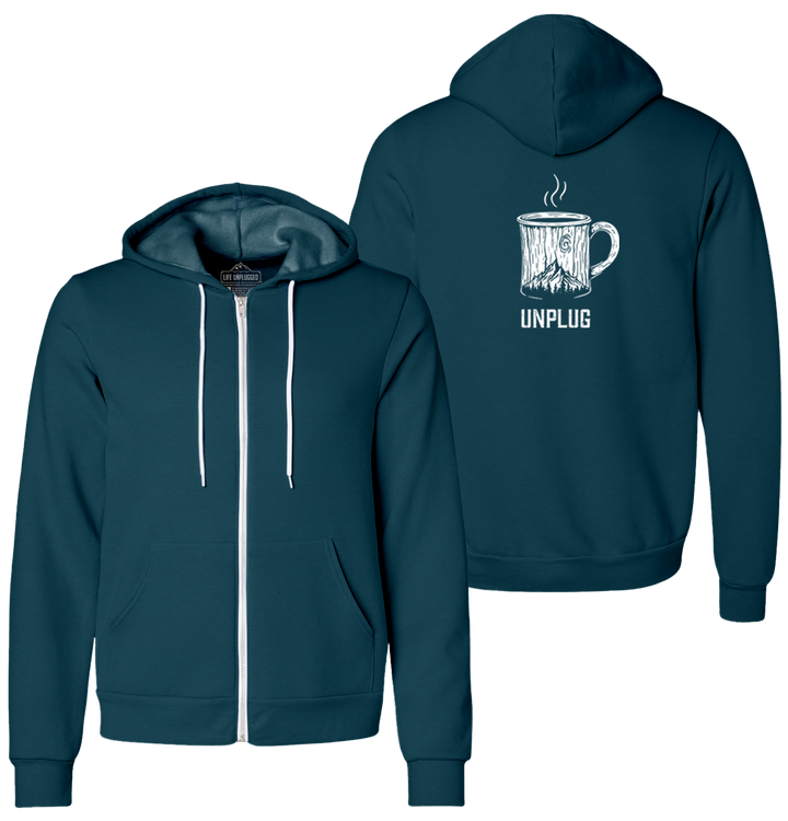 WOODEN COFFEE MUG Supersoft Midweight Zip Up Hoodie