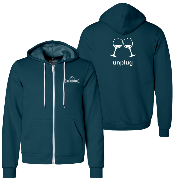 WINE GLASS Supersoft Midweight Zip Up Hoodie