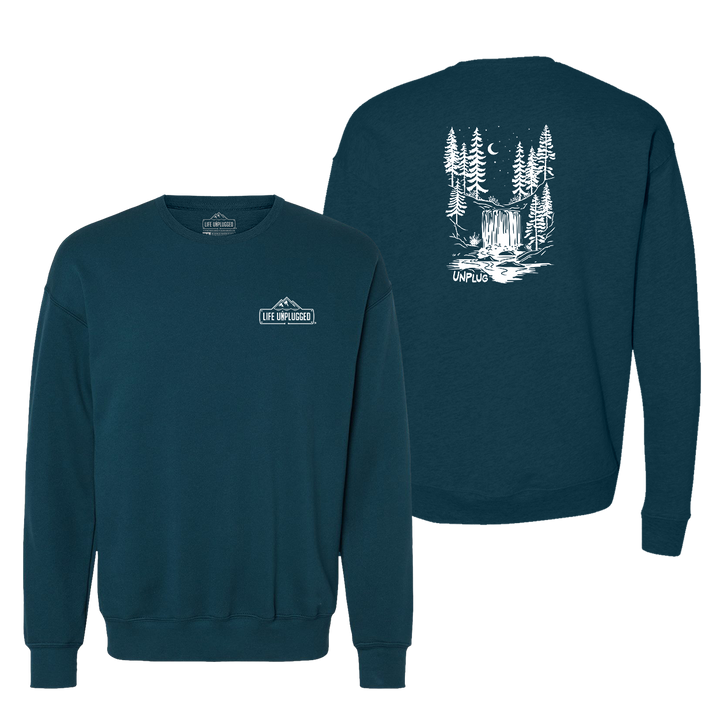WATERFALL UNDER THE STARS Midweight Super Soft Crewneck Sweatshirt