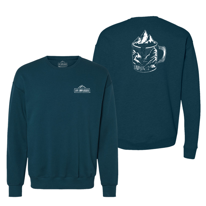 Coffee Mountain Scene Midweight Super Soft Crewneck Sweatshirt