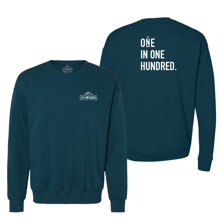 One In One Hundred Stacked Midweight Super Soft Crewneck Sweatshirt