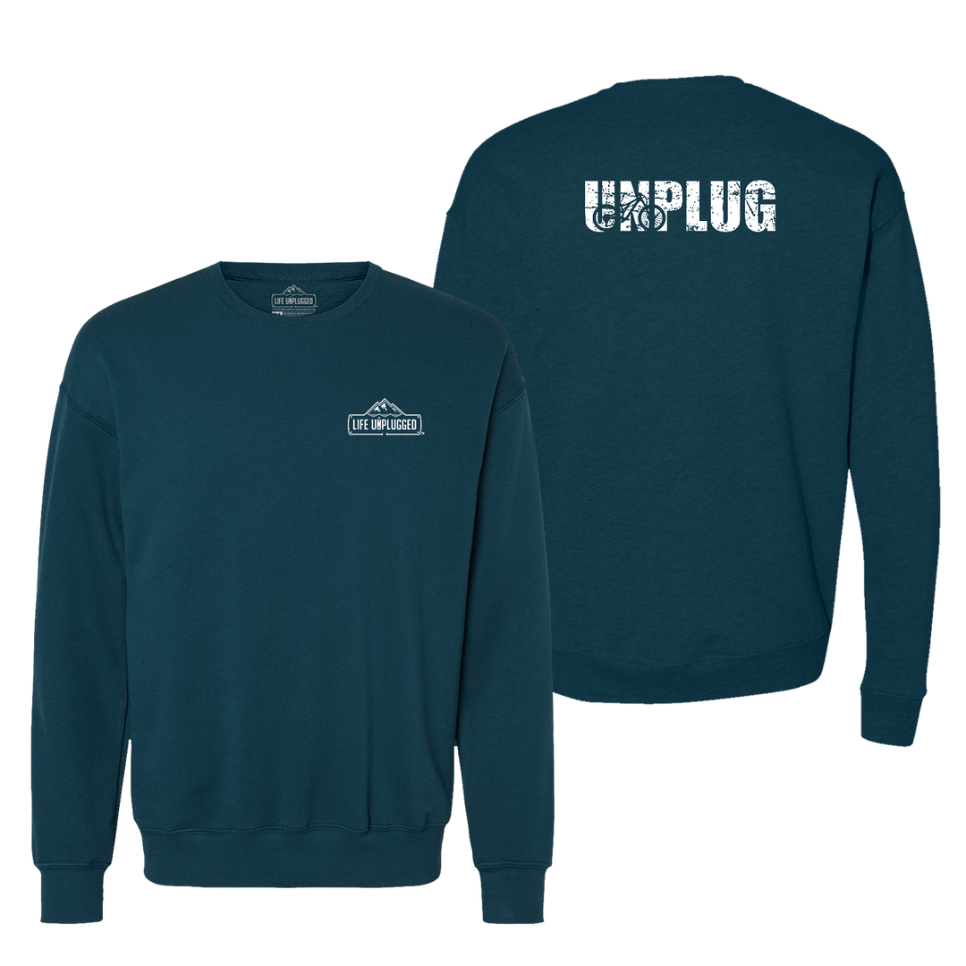 Unplug Mountain Bike Silhouette Midweight Super Soft Crewneck Sweatshirt