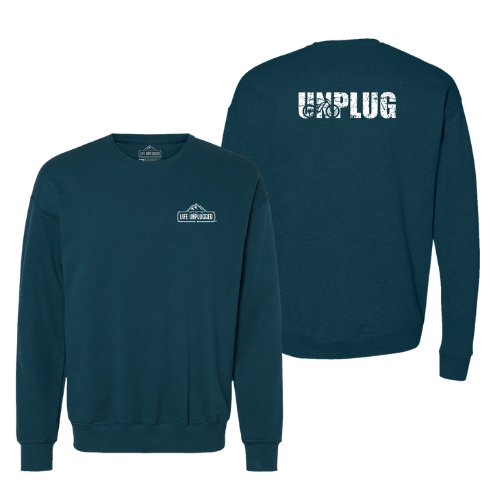 Unplug Mountain Bike Silhouette Midweight Super Soft Crewneck Sweatshirt