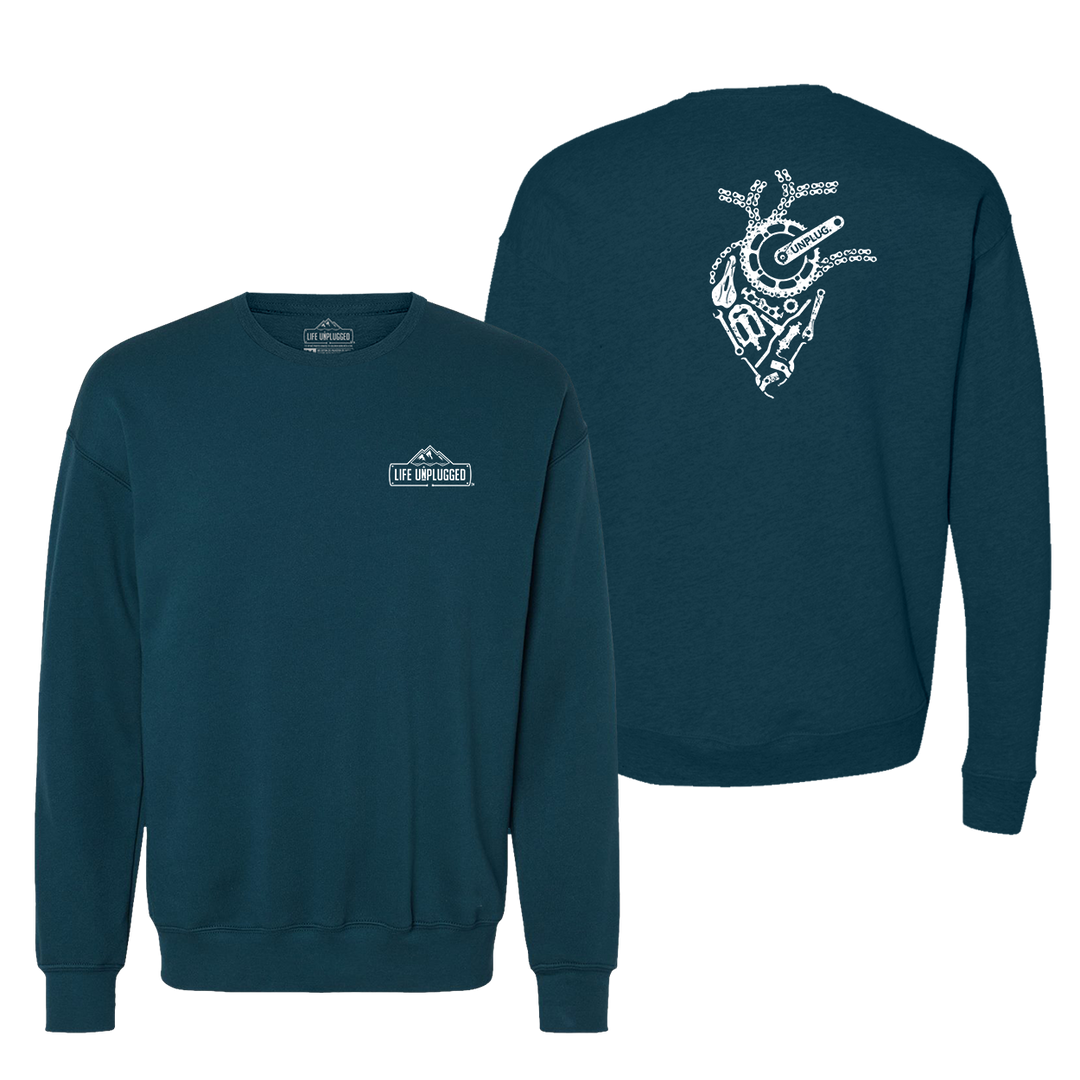 Anatomical Heart (Bicycle Parts) Midweight Super Soft Crewneck Sweatshirt