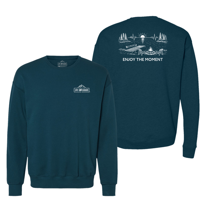 ENJOY THE MOMENT (LAKE SCENE) Midweight Super Soft Crewneck