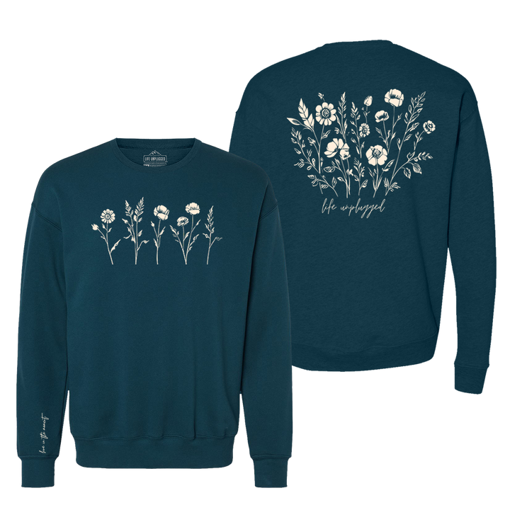 Live in the Moment Wildflower Midweight Super Soft Crewneck