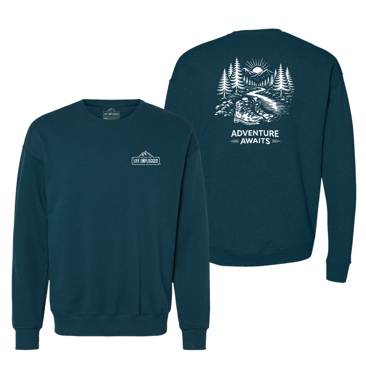 ADVENTURE AWAITS Midweight Super Soft Crewneck
