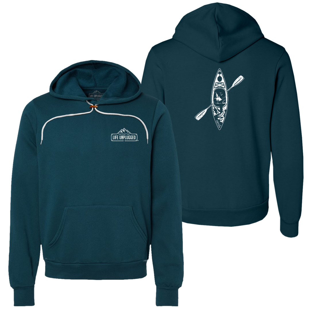 Kayak Mountain Scene Super Soft Hoodie