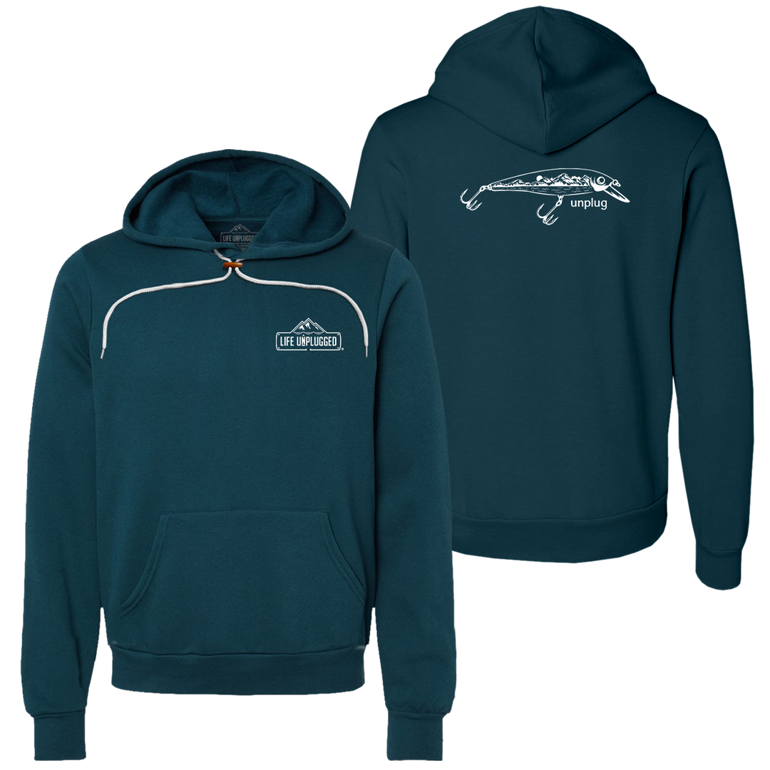 Fishing Lure Mountain Scene Super Soft Hoodie