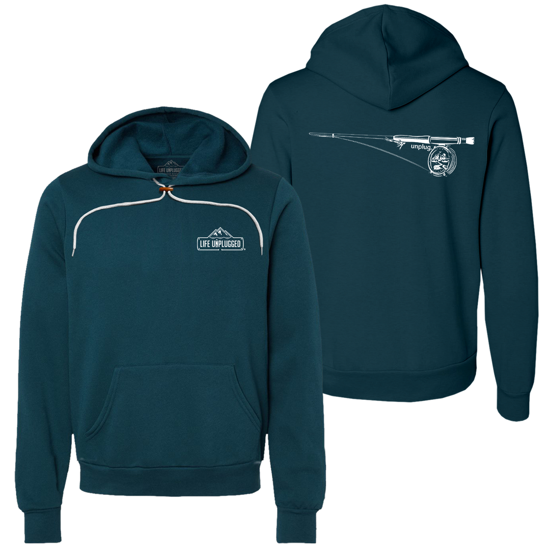 Fly Fishing Mountain Scene Super Soft Hoodie