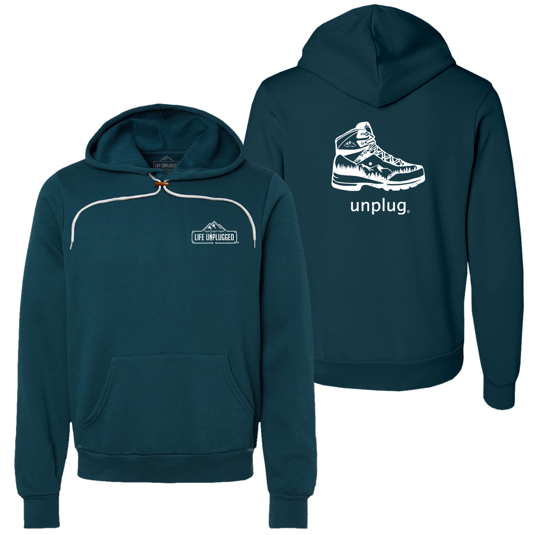 Hiking Boot Mountain Scene Super Soft Hoodie
