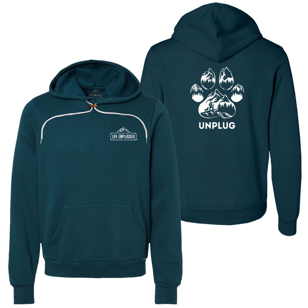 Paw Print Mountain Scene Super Soft Hoodie