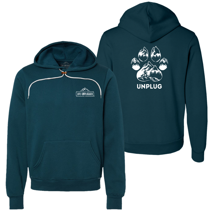 Paw Print Mountain Scene Super Soft Hoodie