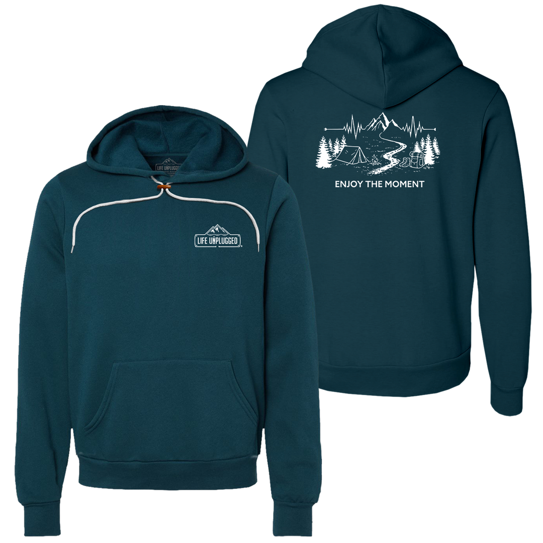 ENJOY THE MOMENT (MOUNTAIN SCENE) Super Soft Hoodie
