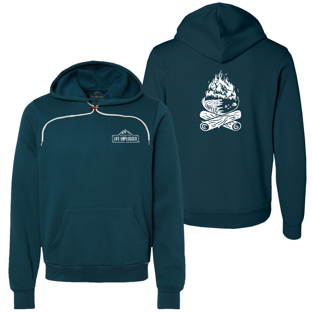 Campfire Mountain scene Super Soft Hoodie