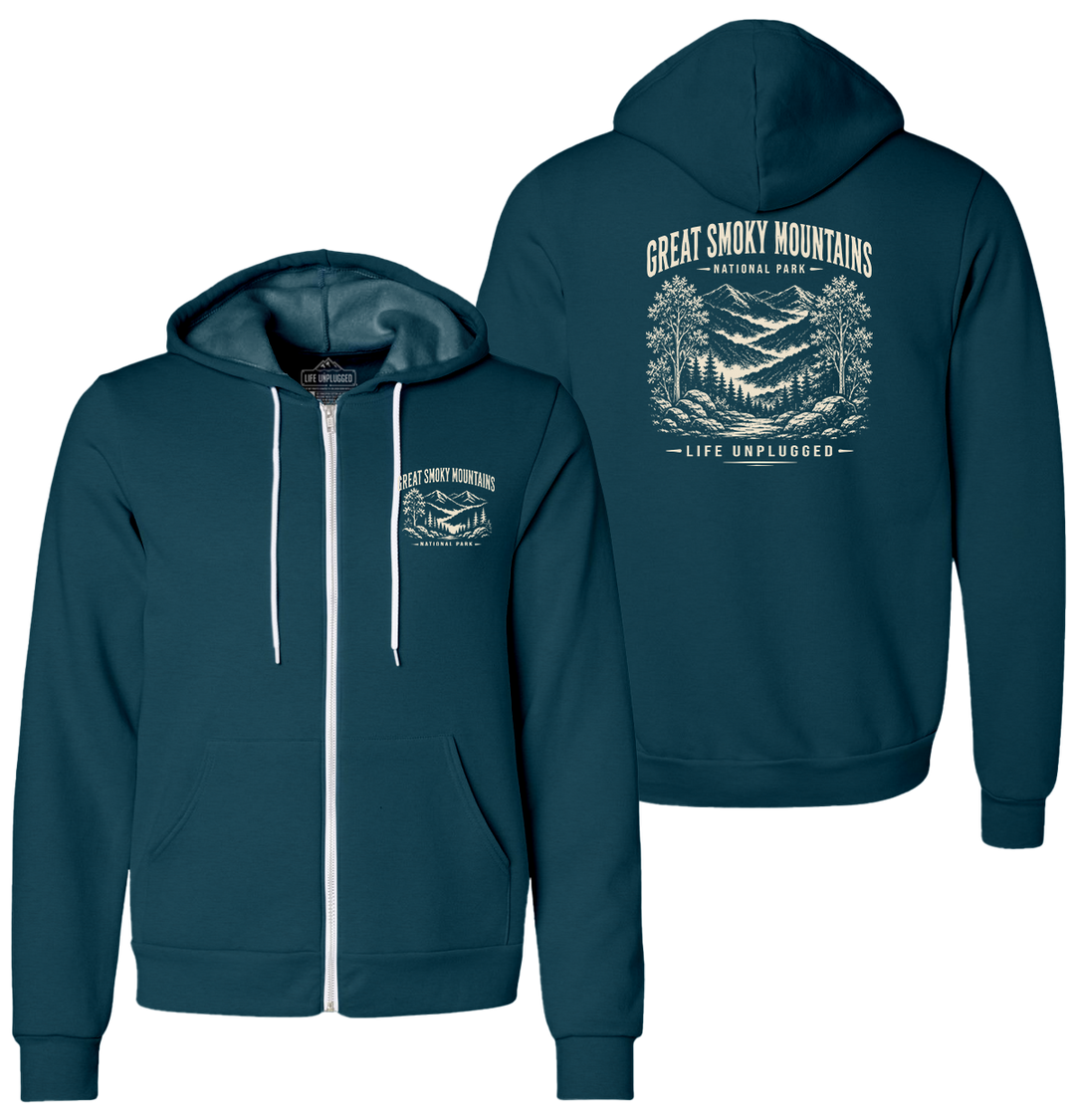 GREAT SMOKY MOUNTAINS NATIONAL PARK Supersoft Midweight Zip Up Hoodie