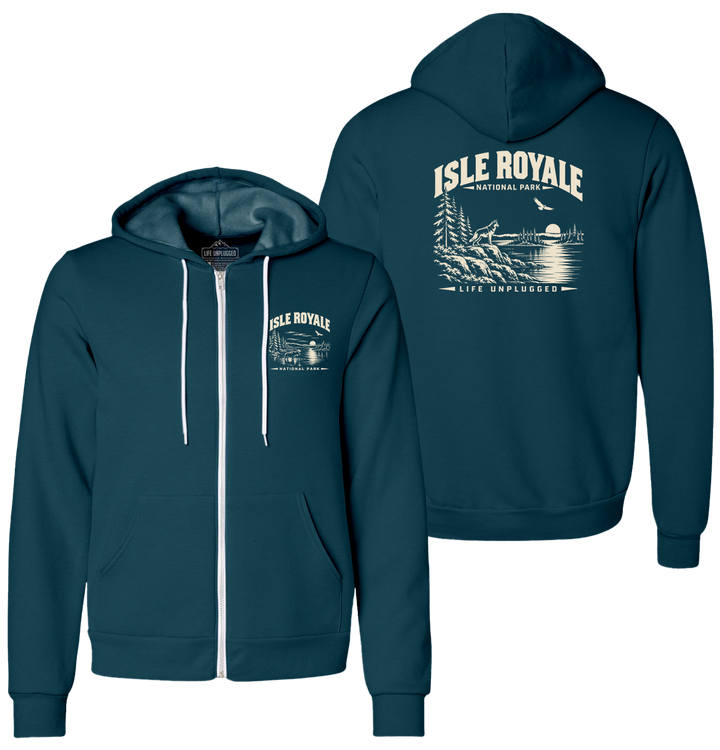 ISLE ROYALE NATIONAL PARK Supersoft Midweight Zip Up Hoodie