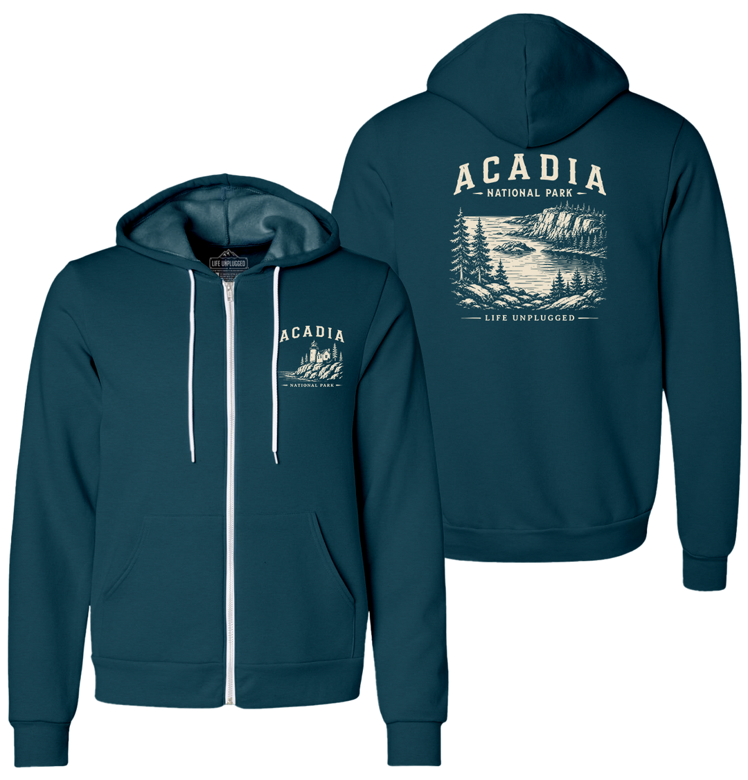 ACADIA NATIONAL PARK Supersoft Midweight Zip Up Hoodie