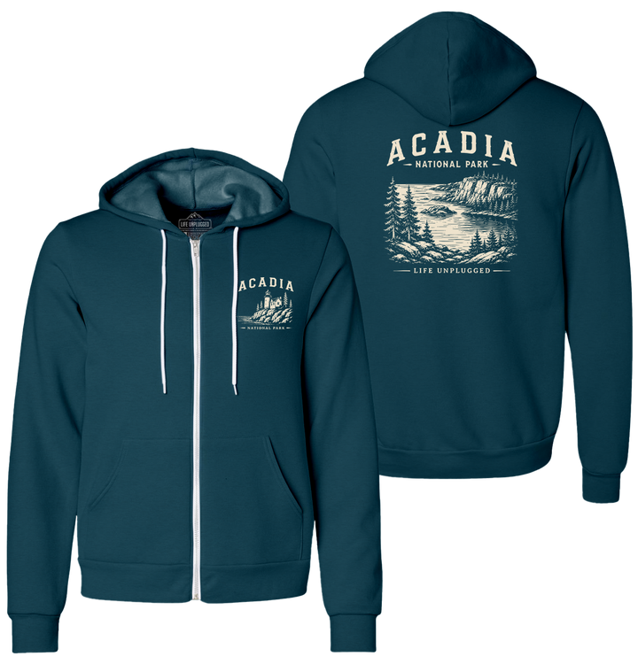ACADIA NATIONAL PARK Supersoft Midweight Zip Up Hoodie