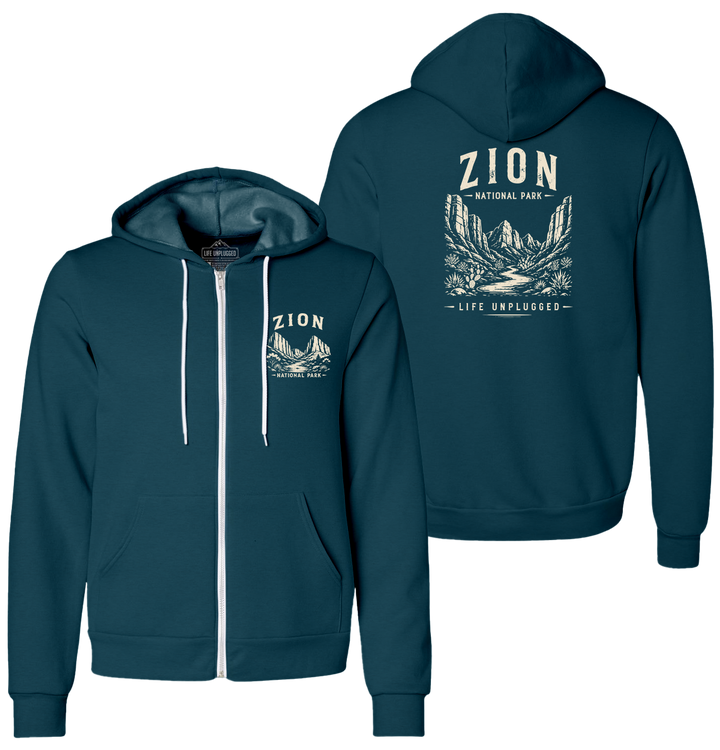 ZION NATIONAL PARK Supersoft Midweight Zip Up Hoodie