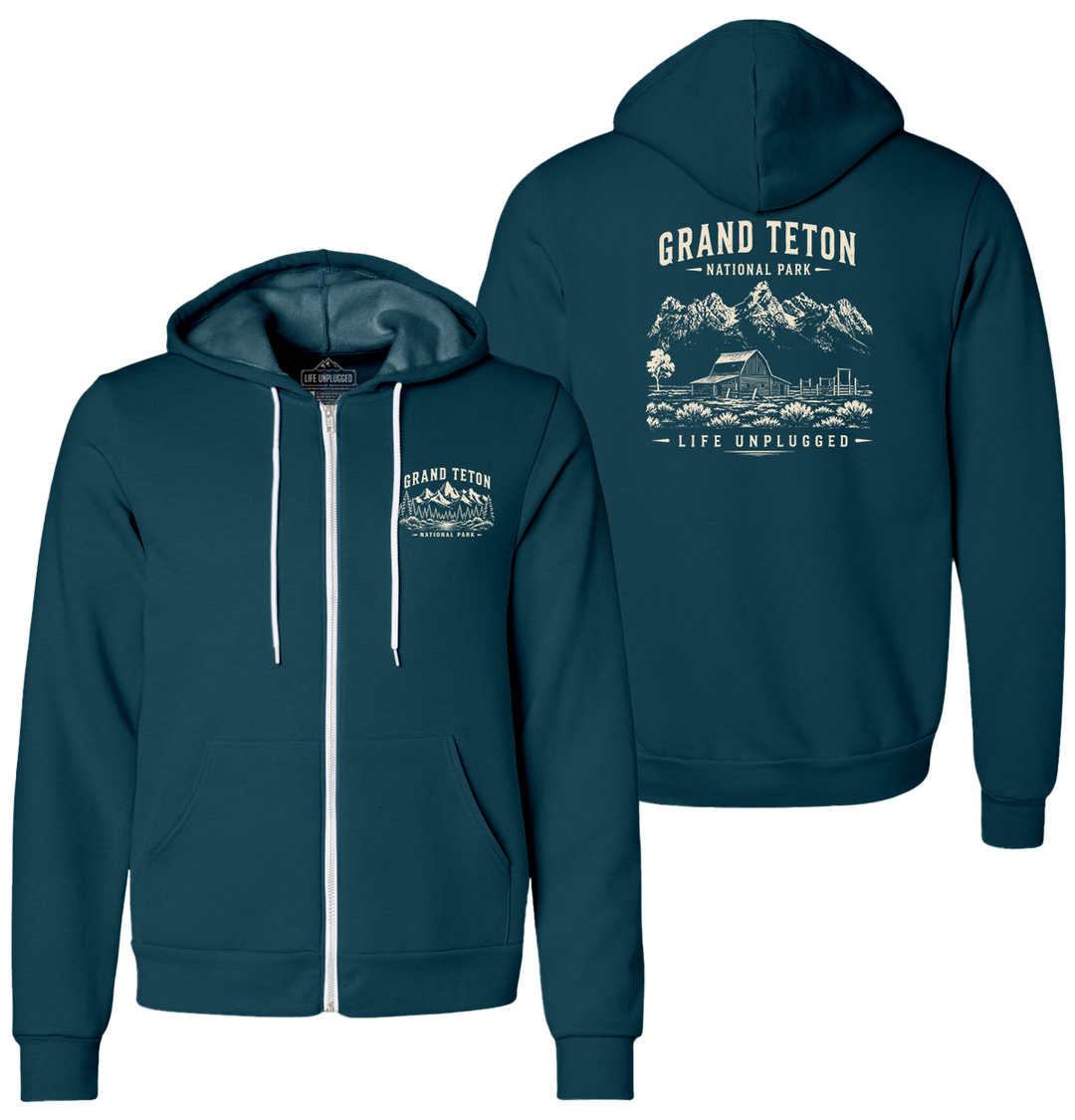 GRAND TETON NATIONAL PARK Supersoft Midweight Zip Up Hoodie