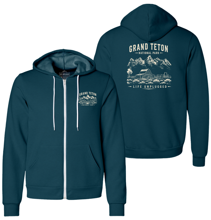 GRAND TETON NATIONAL PARK Supersoft Midweight Zip Up Hoodie