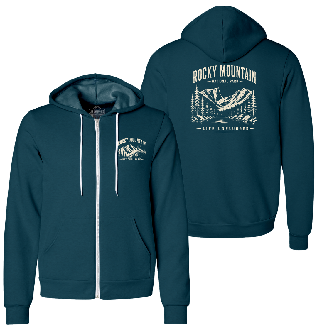 ROCKY MOUNTAIN NATIONAL PARK Supersoft Midweight Zip Up Hoodie