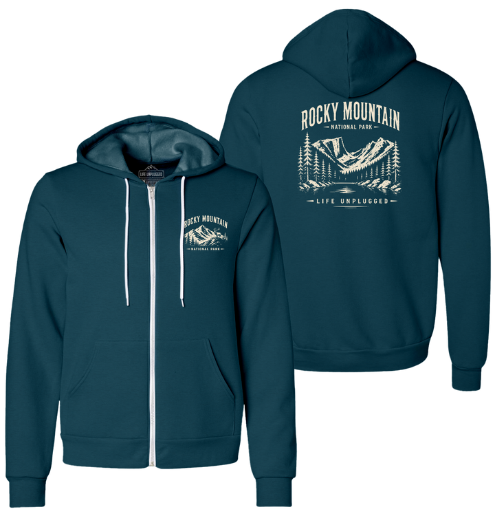 ROCKY MOUNTAIN NATIONAL PARK Supersoft Midweight Zip Up Hoodie