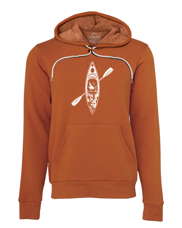 Kayak Mountain Scene Super Soft Hoodie