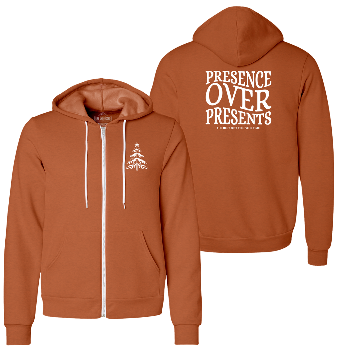 Presence Over Presents Supersoft Midweight Zip Up Hoodie