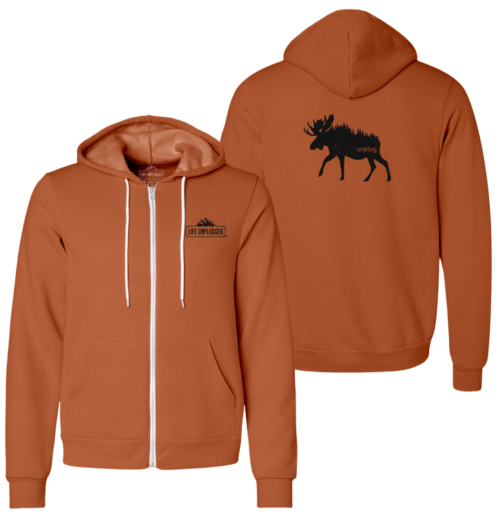 MOOSE IN THE TREES Supersoft Midweight Zip Up Hoodie