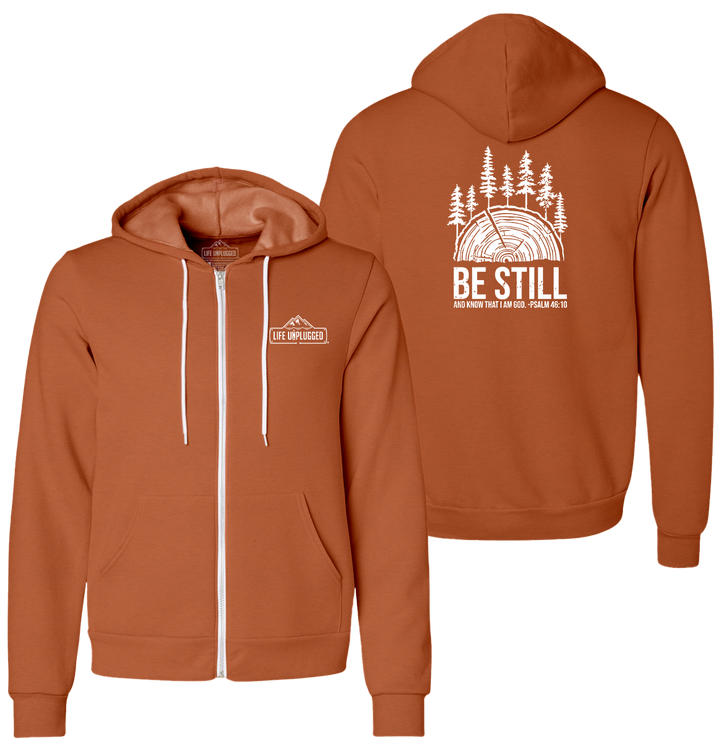 BE STILL IN THE WOODS Supersoft Midweight Zip Up Hoodie